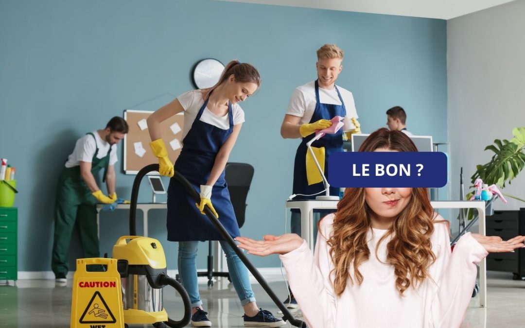 Une équipe de nettoyage en action dans un bureau