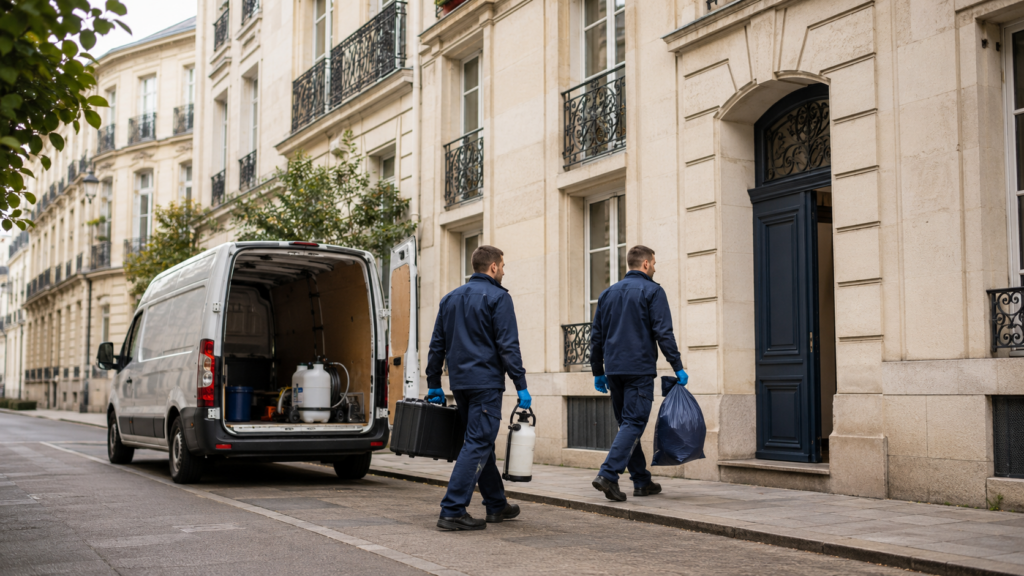 Une équipe de 2 agents de nettoyage professionnel après décès