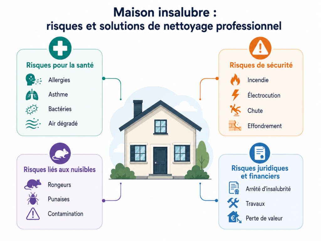 Les risques sanitaires, sécuritaires, juridico-financiers et la contamination de nuisible par une maison insalubre