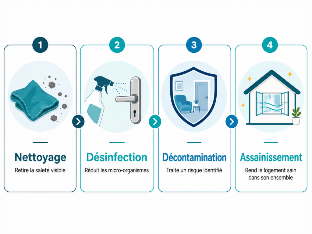 Explication des 4 notions essentiels du nettoyage