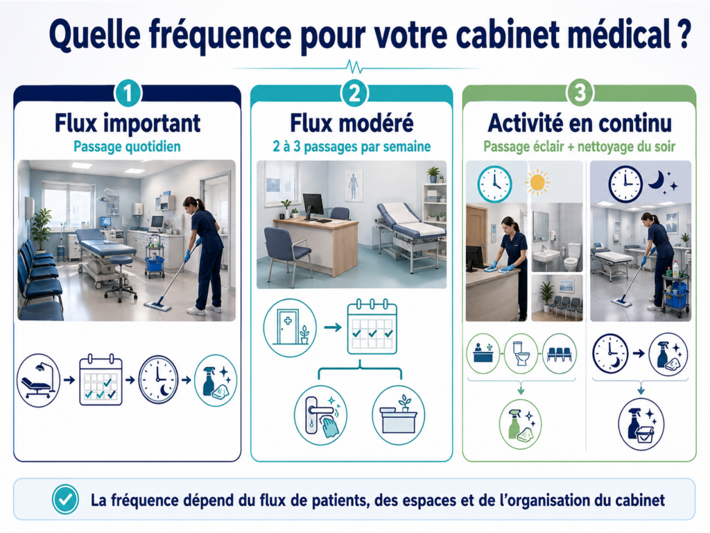 fréquence de nettoyage du cabinet médical
